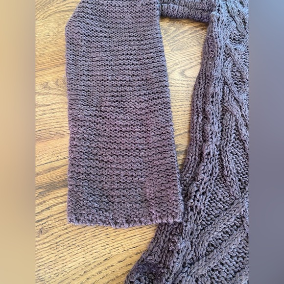 ALTAR'D STATE Cable Knit Pullover Brown Sweater - Size Small - Distressed Hem - Picture 6 of 6